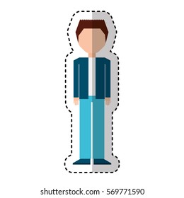 young man avatar character vector illustration design