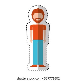 young man avatar character vector illustration design