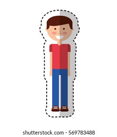young man avatar character vector illustration design