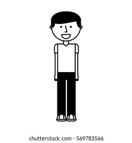 young man avatar character vector illustration design