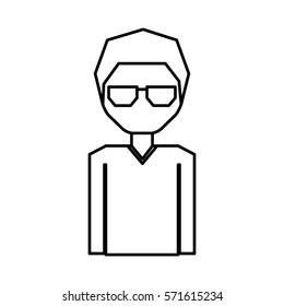 young man avatar character vector illustration design