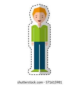 young man avatar character vector illustration design