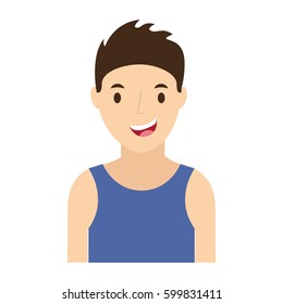 young man avatar character vector illustration design