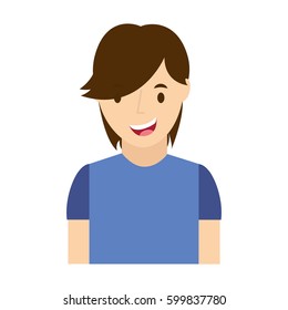young man avatar character vector illustration design