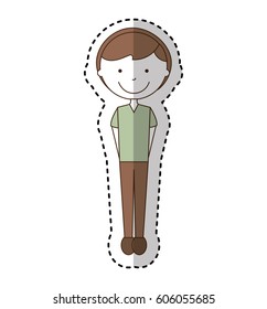 young man avatar character vector illustration design