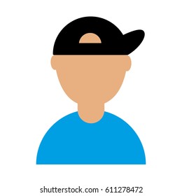 young man avatar character vector illustration design