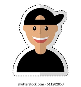 young man avatar character vector illustration design