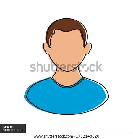 Young man avatar character Vector illustration.