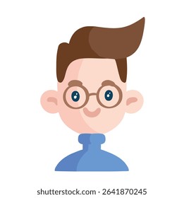 Young man avatar color flat style vector