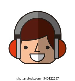 young man avatar with headset character vector illustration design