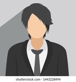 A young man avatar icon,   illustration of a human character vector flat design isolated in gray  background