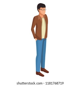 Young man avatar isometric
