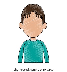 Young man avatar profile scribble