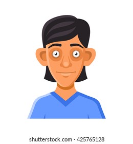 Young Man Avatar Profile Userpic on White Background. Vector illustration