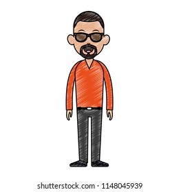 Young man avatar scribble