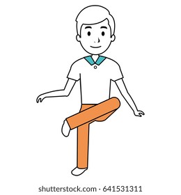 young man avatar sitting character