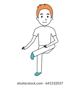 young man avatar sitting character