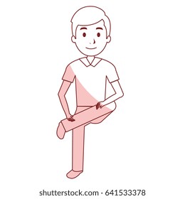 young man avatar sitting character