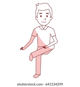 young man avatar sitting character