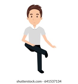 young man avatar sitting character