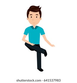 young man avatar sitting character