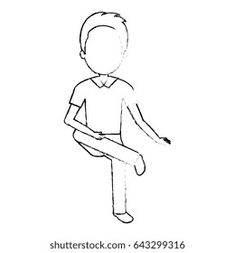 young man avatar sitting character
