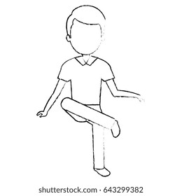 young man avatar sitting character