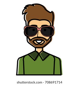 young man avatar with sunglasses character
