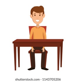 young man avatar in the table character
