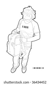 young man with a backpack