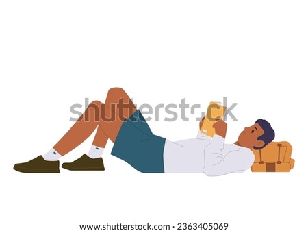 Similar – Image, Stock Photo Boy taking a break from skiing