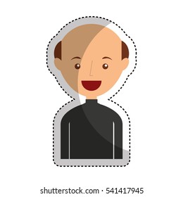 young man bald avatar character vector illustration design