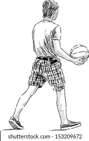 young man with the ball