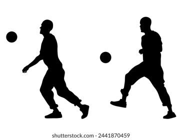 Young man with ball on white background