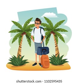 Young man at beach