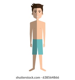 Young man in beach suit
