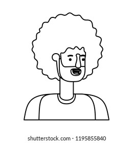 young man with beard and afro avatar character