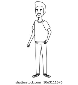 young man with beard avatar character