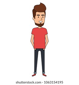 young man with beard avatar character