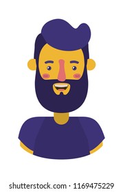 young man with beard avatar character