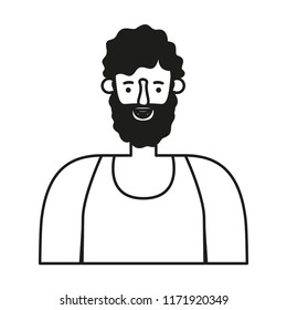 young man with beard avatar character