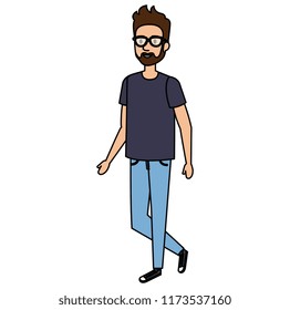 young man with beard avatar character