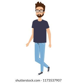 young man with beard avatar character