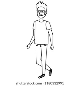 young man with beard avatar character