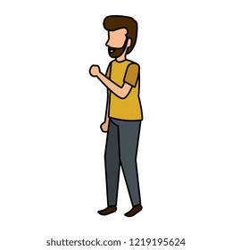 young man with beard avatar character