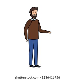 young man with beard avatar character