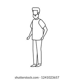 young man with beard avatar character