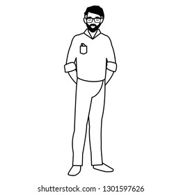 young man with beard avatar character