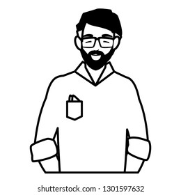 young man with beard avatar character
