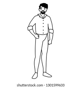 young man with beard avatar character